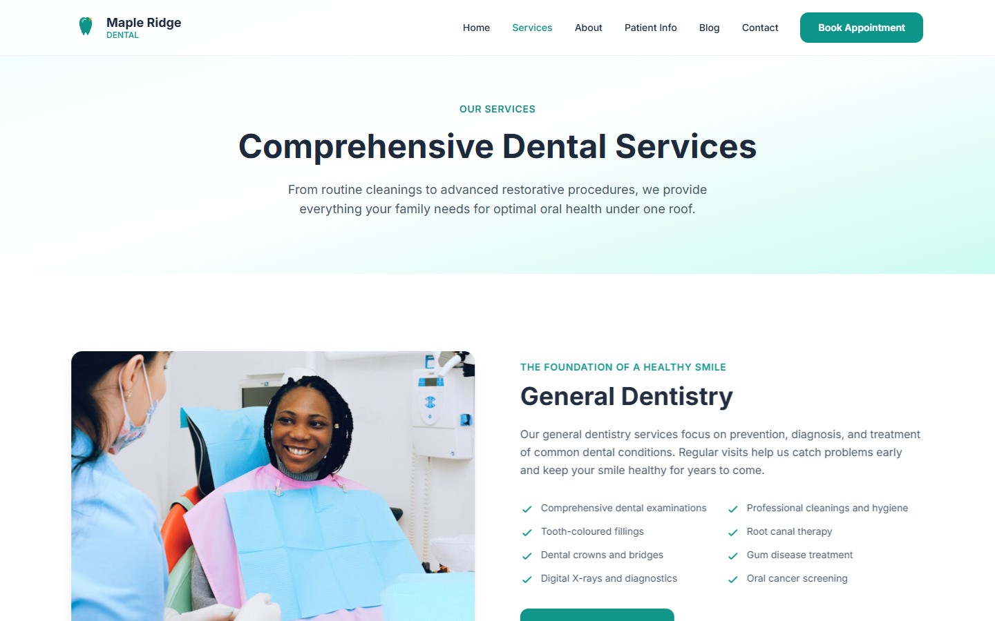 Maple Ridge Dental services page
