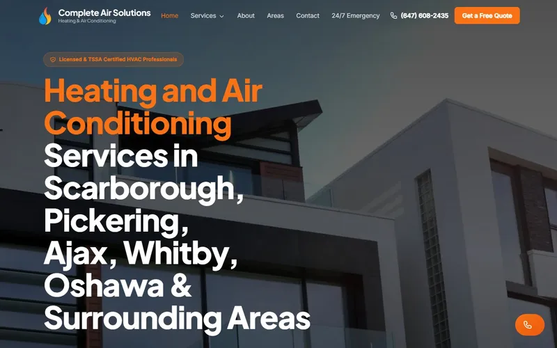 Complete Air Solutions website