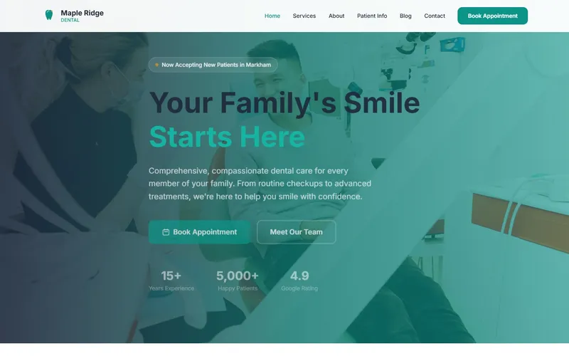 Maple Ridge Dental website