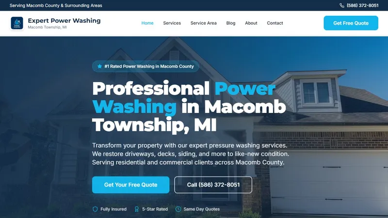 Expert Power Washing website screenshot