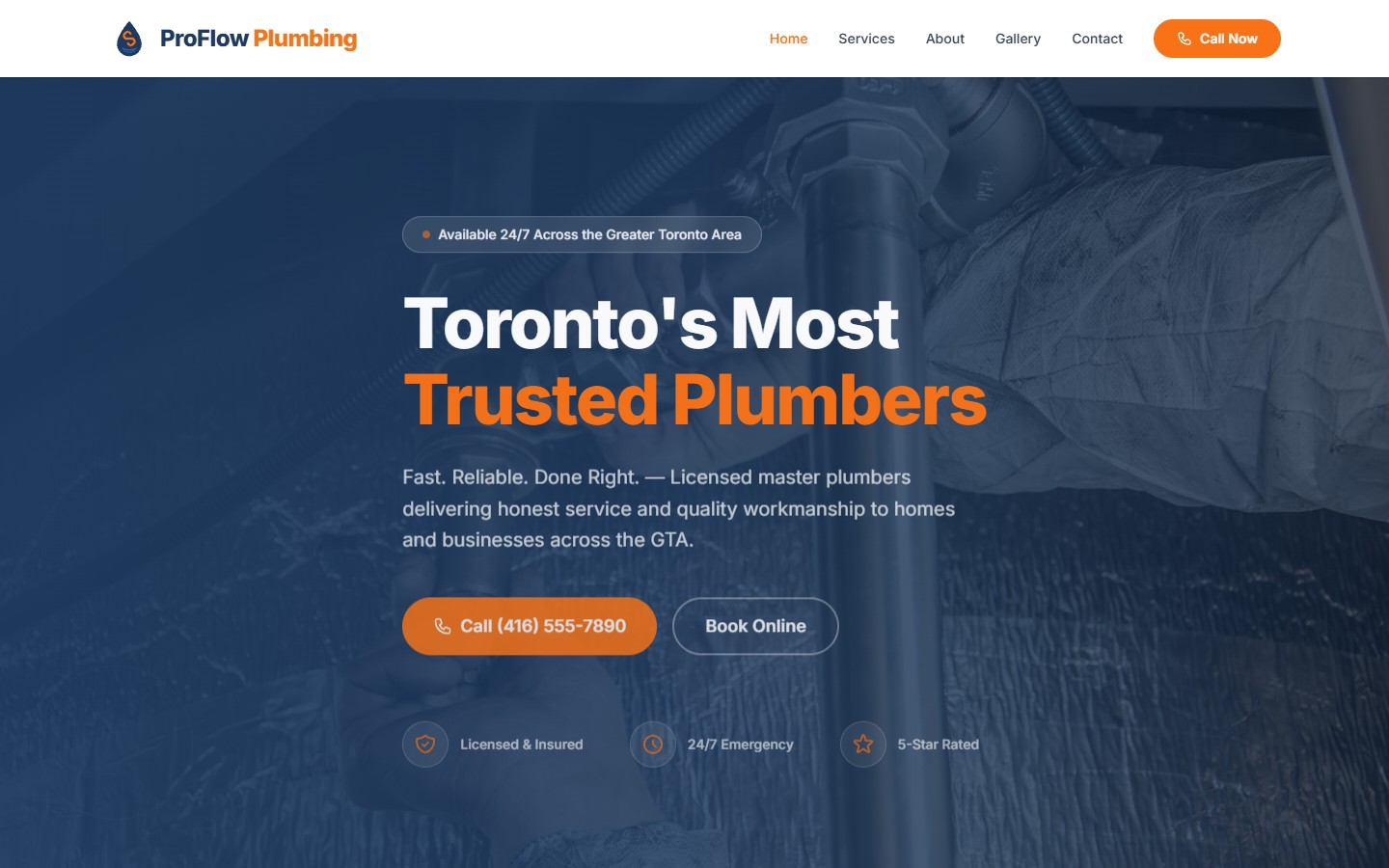 ProFlow Plumbing website